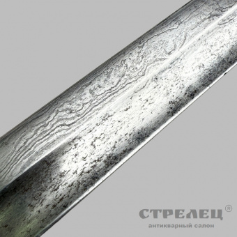 фото — шпага прусская пехотная офицерская с украшенным клинком, 19 век